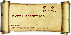 Derzsi Krisztián névjegykártya